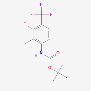 molecular formula C13H15F4NO2 B2446514 Tert-butyl N-[3-fluoro-2-methyl-4-(trifluoromethyl)phenyl]carbamate CAS No. 2408972-67-6