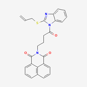 molecular formula C26H21N3O3S B2446525 2-(4-(2-(烯丙硫基)-1H-苯并[d]咪唑-1-基)-4-氧代丁基)-1H-苯并[de]异喹啉-1,3(2H)-二酮 CAS No. 324774-59-6