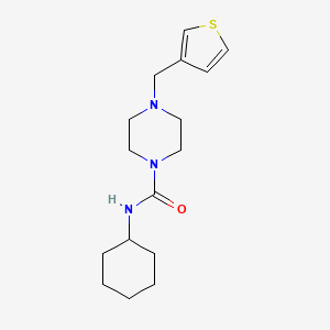 molecular formula C16H25N3OS B2446528 N-cyclohexyl-4-(thiophen-3-ylmethyl)piperazine-1-carboxamide CAS No. 1226457-61-9