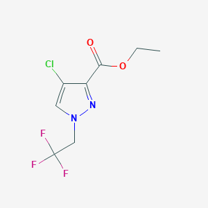 molecular formula C8H8ClF3N2O2 B2446531 ethyl 4-chloro-1-(2,2,2-trifluoroethyl)-1H-pyrazole-3-carboxylate CAS No. 1856043-39-4