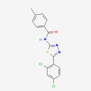 molecular formula C16H11Cl2N3OS B2446534 N-[5-(2,4-dichlorophenyl)-1,3,4-thiadiazol-2-yl]-4-methylbenzamide CAS No. 332408-17-0