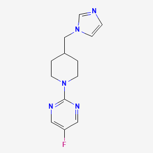 molecular formula C13H16FN5 B2446537 2-(4-((1H-咪唑-1-基)甲基)哌啶-1-基)-5-氟嘧啶 CAS No. 2034462-49-0