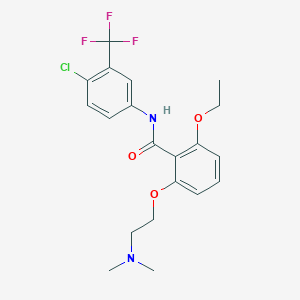 molecular formula C20H22ClF3N2O3 B2446539 N-(4-Chloro-3-(trifluoromethyl)phenyl)-2-(2-(dimethylamino)ethoxy)-6-ethoxybenzamide CAS No. 1311423-89-8