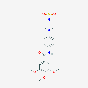 molecular formula C21H27N3O6S B244654 3,4,5-trimethoxy-N-{4-[4-(methylsulfonyl)-1-piperazinyl]phenyl}benzamide 