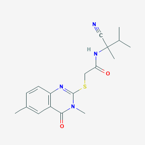 molecular formula C18H22N4O2S B2446542 N-(2-cyano-3-methylbutan-2-yl)-2-(3,6-dimethyl-4-oxoquinazolin-2-yl)sulfanylacetamide CAS No. 1223203-52-8