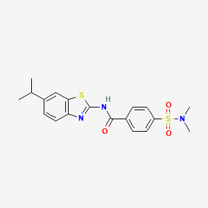 molecular formula C19H21N3O3S2 B2446550 4-(N,N-dimethylsulfamoyl)-N-(6-isopropylbenzo[d]thiazol-2-yl)benzamide CAS No. 892856-14-3
