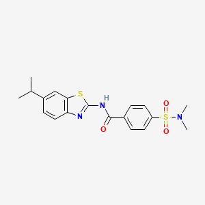 molecular formula C19H21N3O3S2 B2446550 4-(dimethylsulfamoyl)-N-[6-(propan-2-yl)-1,3-benzothiazol-2-yl]benzamide CAS No. 892856-14-3