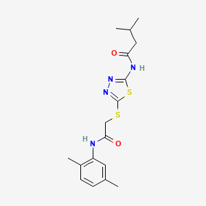 N-[5-[2-(2,5-dimethylanilino)-2-oxoethyl]sulfanyl-1,3,4-thiadiazol-2-yl]-3-methylbutanamide