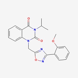 molecular formula C21H20N4O4 B2446559 3-isopropyl-1-((3-(2-methoxyphenyl)-1,2,4-oxadiazol-5-yl)methyl)quinazoline-2,4(1H,3H)-dione CAS No. 1226458-73-6