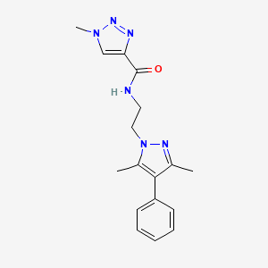 molecular formula C17H20N6O B2446560 N-(2-(3,5-dimethyl-4-phenyl-1H-pyrazol-1-yl)ethyl)-1-methyl-1H-1,2,3-triazole-4-carboxamide CAS No. 2034369-85-0