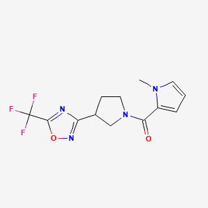 molecular formula C13H13F3N4O2 B2446567 (1-甲基-1H-吡咯-2-基)(3-(5-(三氟甲基)-1,2,4-恶二唑-3-基)吡咯烷-1-基)甲酮 CAS No. 2034601-34-6