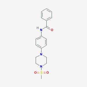 molecular formula C18H21N3O3S B244657 N-{4-[4-(methylsulfonyl)-1-piperazinyl]phenyl}benzamide 
