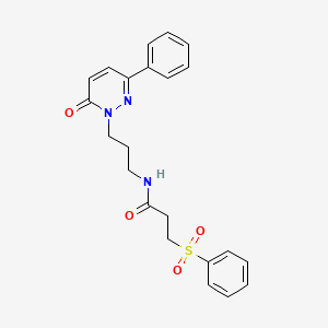 N-(3-(6-oxo-3-phenylpyridazin-1(6H)-yl)propyl)-3-(phenylsulfonyl)propanamide