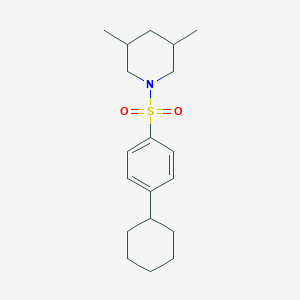molecular formula C19H29NO2S B2446574 1-[(4-环己基苯基)磺酰]-3,5-二甲基哌啶 CAS No. 496015-09-9