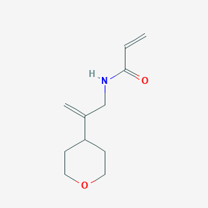 molecular formula C11H17NO2 B2446582 N-[2-(Oxan-4-yl)prop-2-enyl]prop-2-enamide CAS No. 2411306-11-9