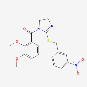 molecular formula C19H19N3O5S B2446587 (2,3-二甲氧基苯基)(2-((3-硝基苄基)硫代)-4,5-二氢-1H-咪唑-1-基)甲酮 CAS No. 851808-60-1
