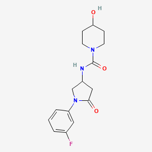 molecular formula C16H20FN3O3 B2446588 N-(1-(3-fluorophenyl)-5-oxopyrrolidin-3-yl)-4-hydroxypiperidine-1-carboxamide CAS No. 887465-85-2