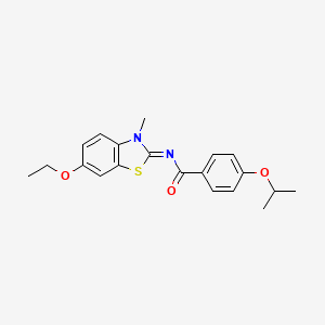molecular formula C20H22N2O3S B2446597 (E)-N-(6-乙氧基-3-甲基苯并[d]噻唑-2(3H)-亚甲基)-4-异丙氧基苯甲酰胺 CAS No. 850782-17-1
