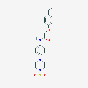 molecular formula C21H27N3O4S B244660 2-(4-ethylphenoxy)-N-{4-[4-(methylsulfonyl)-1-piperazinyl]phenyl}acetamide 