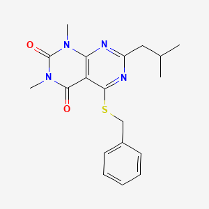 5-Benzylsulfanyl-1,3-dimethyl-7-(2-methylpropyl)pyrimido[4,5-d]pyrimidine-2,4-dione