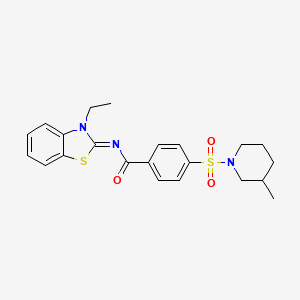 N-(3-ethyl-1,3-benzothiazol-2-ylidene)-4-(3-methylpiperidin-1-yl)sulfonylbenzamide
