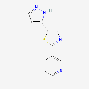 molecular formula C11H8N4S B2446614 3-[5-(1H-pyrazol-5-yl)-1,3-thiazol-2-yl]pyridine CAS No. 1397189-42-2