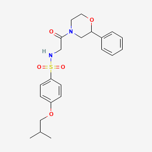 molecular formula C22H28N2O5S B2446618 4-异丁氧基-N-(2-氧代-2-(2-苯基吗啉代)乙基)苯磺酰胺 CAS No. 954095-63-7