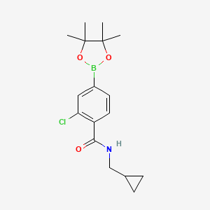 molecular formula C17H23BClNO3 B2446620 3-Chloro-4-(cyclopropylmethylcarbamoyl)phenylboronic acid pinacol ester CAS No. 2377609-63-5