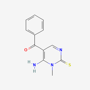 molecular formula C12H11N3OS B2446623 (6-Amino-1-methyl-2-thioxo-1,2-dihydro-5-pyrimidinyl)(phenyl)methanone CAS No. 210235-77-1