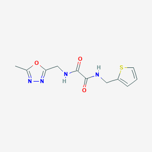 molecular formula C11H12N4O3S B2446624 N1-((5-methyl-1,3,4-oxadiazol-2-yl)methyl)-N2-(thiophen-2-ylmethyl)oxalamide CAS No. 1210968-96-9