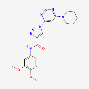 molecular formula C21H24N6O3 B2446625 N~4~-(3,4-二甲氧基苯基)-1-(6-哌啶基-4-嘧啶基)-1H-咪唑-4-甲酰胺 CAS No. 1251692-53-1