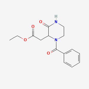 molecular formula C15H18N2O4 B2446626 2-(1-苯甲酰-3-氧代哌嗪-2-基)乙酸乙酯 CAS No. 318469-64-6