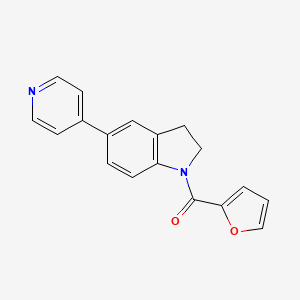 molecular formula C18H14N2O2 B2446628 Furan-2-yl(5-(pyridin-4-yl)indolin-1-yl)methanone CAS No. 2034613-47-1