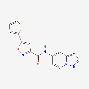 N-(pyrazolo[1,5-a]pyridin-5-yl)-5-(thiophen-2-yl)isoxazole-3-carboxamide