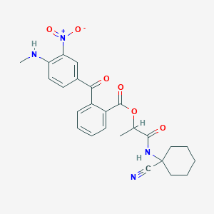 molecular formula C25H26N4O6 B2446646 [1-[(1-Cyanocyclohexyl)amino]-1-oxopropan-2-yl] 2-[4-(methylamino)-3-nitrobenzoyl]benzoate CAS No. 878976-42-2