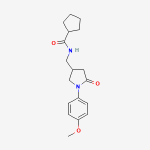 N-((1-(4-methoxyphenyl)-5-oxopyrrolidin-3-yl)methyl)cyclopentanecarboxamide