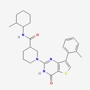N-(2-methylcyclohexyl)-1-[7-(2-methylphenyl)-4-oxo-3,4-dihydrothieno[3,2-d]pyrimidin-2-yl]piperidine-3-carboxamide