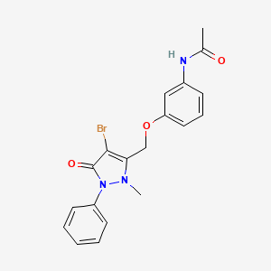 N-(3-((4-Bromo-2-methyl-5-oxo-1-phenyl-3-pyrazolin-3-YL)methoxy)phenyl)ethanamide