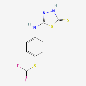 molecular formula C9H7F2N3S3 B2446660 5-({4-[(Difluoromethyl)sulfanyl]phenyl}amino)-1,3,4-thiadiazole-2-thiol CAS No. 571149-73-0