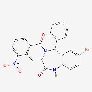 molecular formula C23H18BrN3O4 B2446664 7-bromo-4-(2-methyl-3-nitrobenzoyl)-5-phenyl-3,5-dihydro-1H-1,4-benzodiazepin-2-one CAS No. 533876-91-4