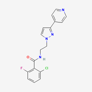 molecular formula C17H14ClFN4O B2446666 2-氯-6-氟-N-(2-(3-(吡啶-4-基)-1H-吡唑-1-基)乙基)苯甲酰胺 CAS No. 1448137-66-3