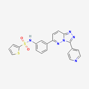 molecular formula C20H14N6O2S2 B2446671 N-(3-(3-(pyridin-4-yl)-[1,2,4]triazolo[4,3-b]pyridazin-6-yl)phenyl)thiophene-2-sulfonamide CAS No. 891107-22-5