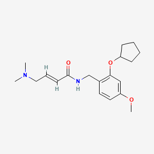 molecular formula C19H28N2O3 B2446673 (E)-N-[(2-Cyclopentyloxy-4-methoxyphenyl)methyl]-4-(dimethylamino)but-2-enamide CAS No. 2411329-83-2