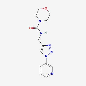 molecular formula C13H16N6O2 B2446674 N-((1-(pyridin-3-yl)-1H-1,2,3-triazol-4-yl)methyl)morpholine-4-carboxamide CAS No. 2034426-19-0