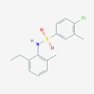 molecular formula C16H18ClNO2S B2446676 4-chloro-N-(2-ethyl-6-methylphenyl)-3-methylbenzene-1-sulfonamide CAS No. 1992053-28-7