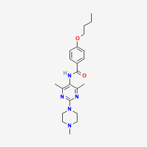 molecular formula C22H31N5O2 B2446683 4-丁氧基-N-(4,6-二甲基-2-(4-甲基哌嗪-1-基)嘧啶-5-基)苯甲酰胺 CAS No. 1448028-83-8