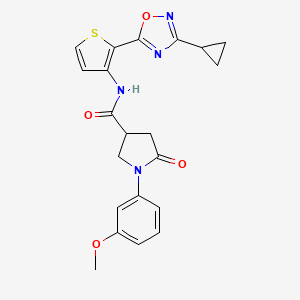 N-(2-(3-cyclopropyl-1,2,4-oxadiazol-5-yl)thiophen-3-yl)-1-(3-methoxyphenyl)-5-oxopyrrolidine-3-carboxamide