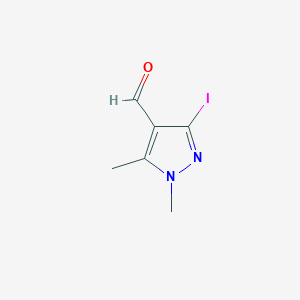 molecular formula C6H7IN2O B2446687 3-Iodo-1,5-dimethylpyrazole-4-carbaldehyde CAS No. 1946813-69-9