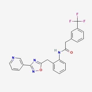 N-(2-((3-(pyridin-3-yl)-1,2,4-oxadiazol-5-yl)methyl)phenyl)-2-(3-(trifluoromethyl)phenyl)acetamide