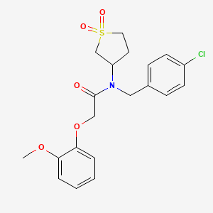 molecular formula C20H22ClNO5S B2446697 N-(4-chlorobenzyl)-N-(1,1-dioxidotetrahydrothiophen-3-yl)-2-(2-methoxyphenoxy)acetamide CAS No. 620557-06-4